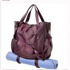 Athleta Cargo Tote Yoga Bag. Deep plum purple